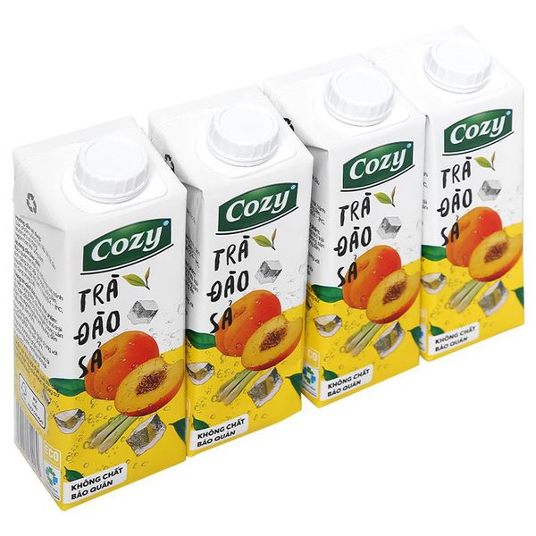  Trà đào sả Cozy lốc 4 hộp x 225ml 