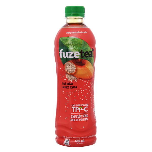  Trà đào và hạt chia Fuze Tea+ chai 450ml 