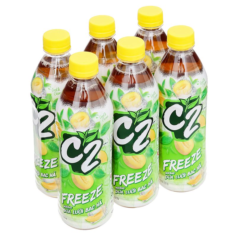  Trà đen C2 Freeze dưa lưới bạc hà chai 455ml 