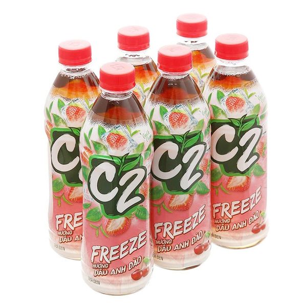  Trà đen C2 hương dâu anh đào lốc 6 chai x 455ml 