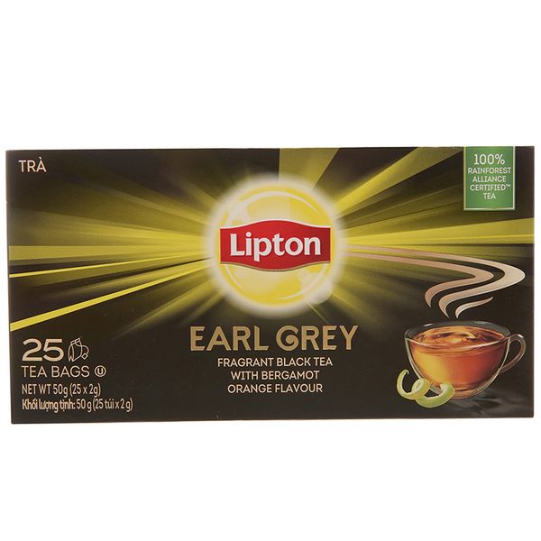  Trà đen Lipton Earl Grey 2g x 25 túi hộp 50g 