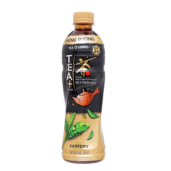  Trà ô long Tea Plus không đường chai 455ml 