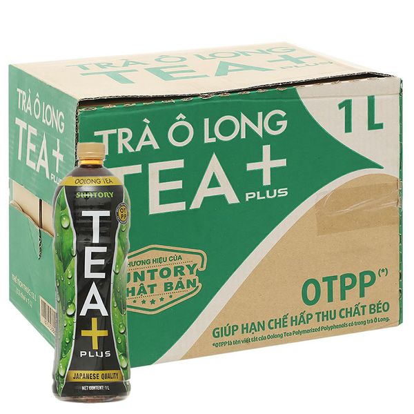  Trà ô long Tea Plus thùng 12 chai x 1 lít 