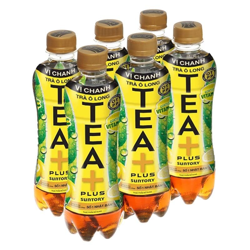  Trà ô long Tea Plus vị chanh lốc 6 chai x 450ml 