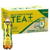  Trà ô long Tea Plus vị chanh lốc 6 chai x 450ml 