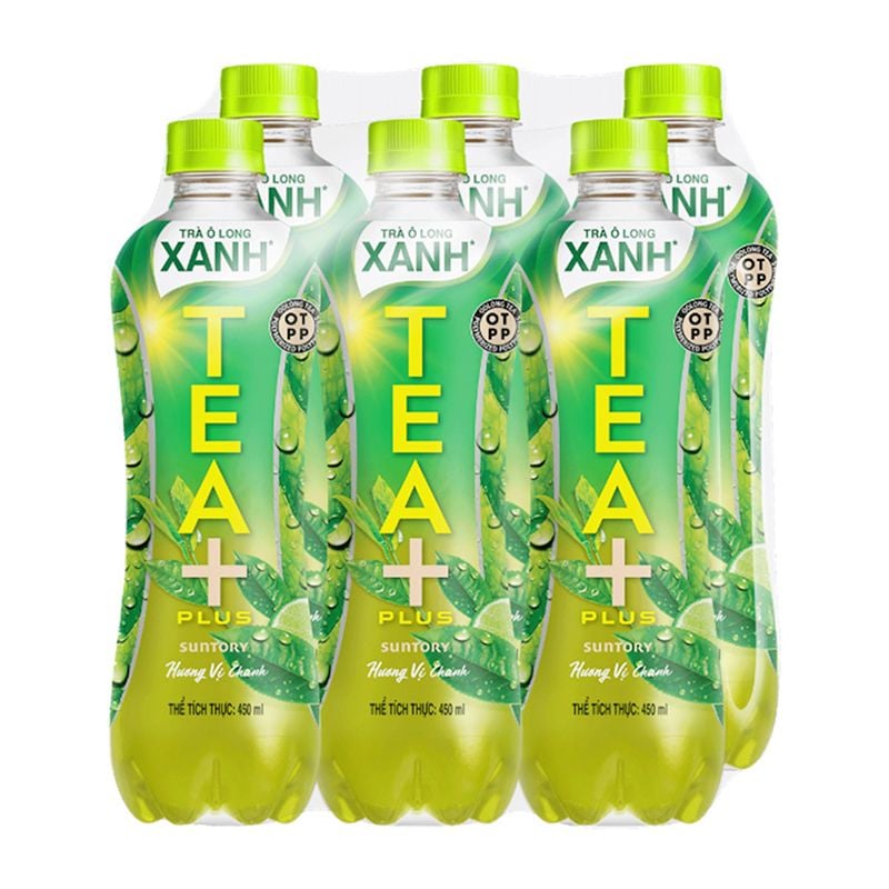  Trà ô long xanh Tea Plus hương chanh thùng 24 chai x 450ml 