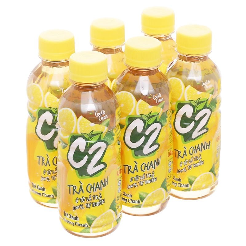  Trà xanh C2 vị chanh lốc 6 chai x 225 ml 