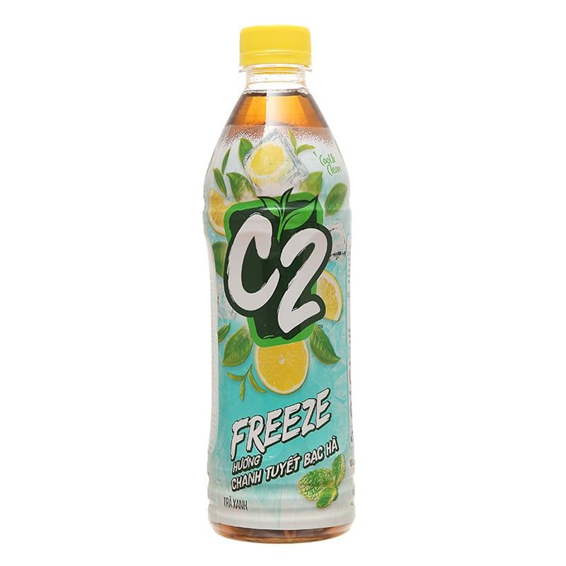  Trà xanh C2 hương chanh tuyết bạc hà chai 455ml 