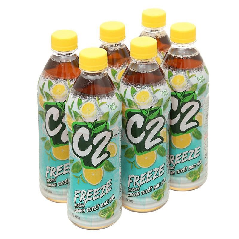  Trà xanh C2 hương chanh tuyết bạc hà thùng 24 chai x 455ml 