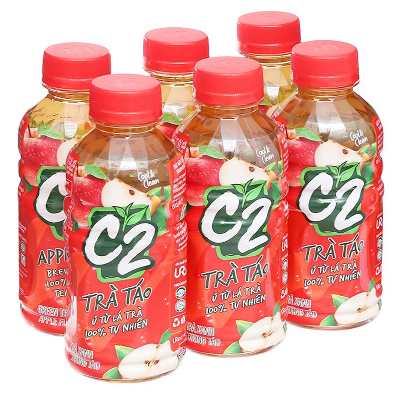  Trà xanh C2 vị táo chai 360ml 