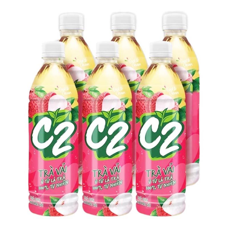  Hồng trà C2 vị vải chai 455 ml 