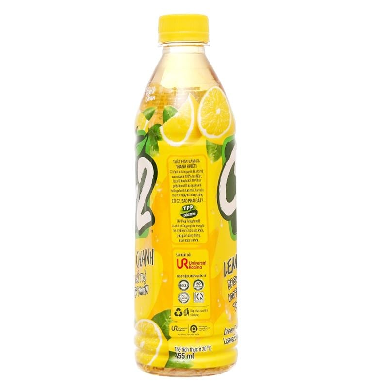  Trà xanh C2 vị chanh thùng 24 chai x 455 ml 