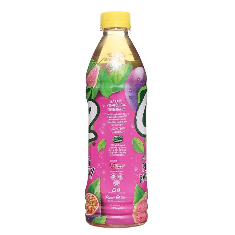  Trà xanh C2 vị ổi hồng chanh dây thùng 24 chai x 455ml 
