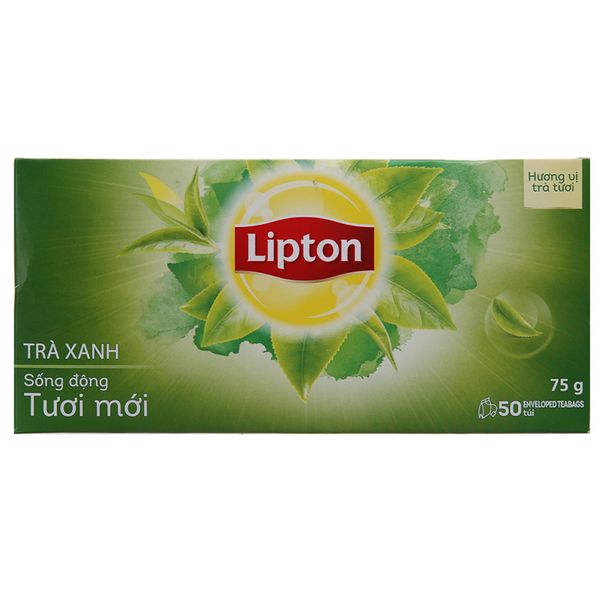  Trà xanh Lipton sống động tươi mới 1,5g x 50 túi hộp 75g 