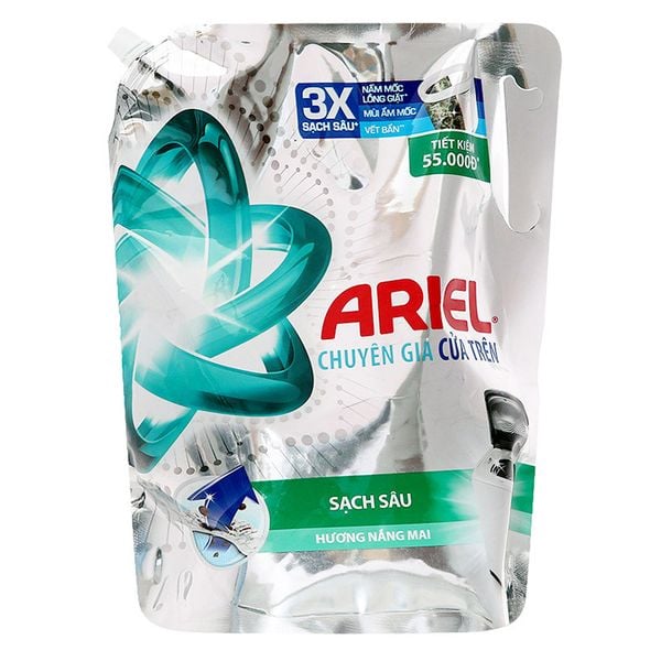  Nước giặt cửa trên Ariel chuyên gia sạch sâu hương nắng mai túi 1,9 lít 