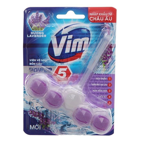  Viên vệ sinh bồn cầu VIM Power 5 hoa oải hương chai 55g 