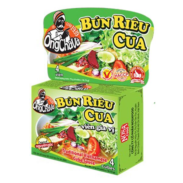  Viên gia vị nấu bún riêu cua Ông Chà Và 4 viên hộp 75g 