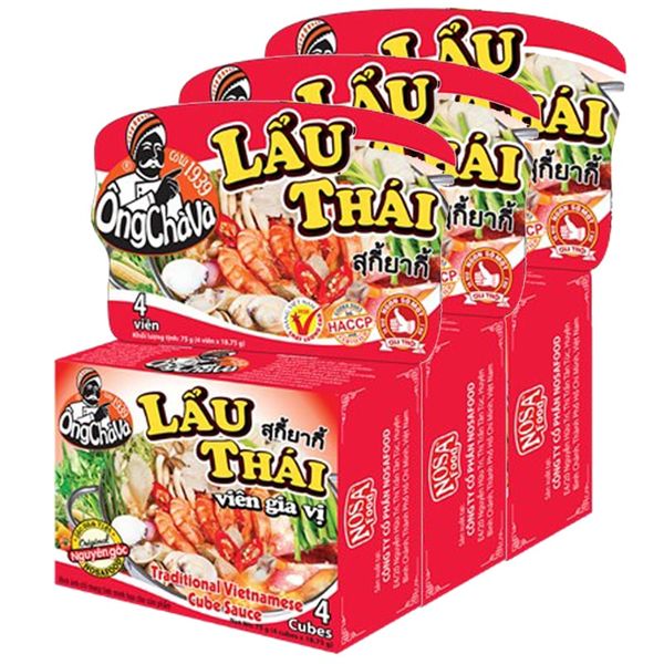  Viên gia vị nấu lẩu Thái Ông Chà Và 4 viên hộp 75g 