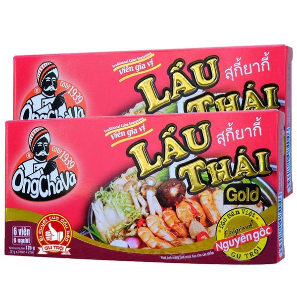  Viên gia vị nấu lẩu Thái Ông Chà Và Gold 6 viên bộ 2 hộp x 126g 