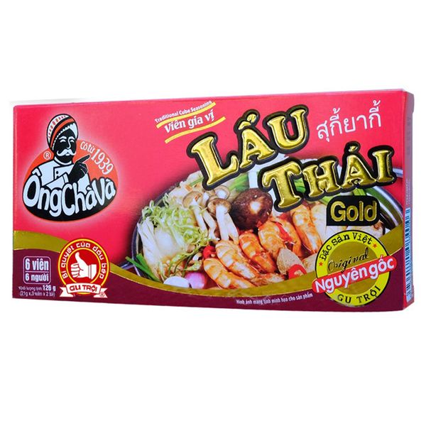  Viên gia vị nấu lẩu Thái Ông Chà Và Gold 6 viên hộp 126g 