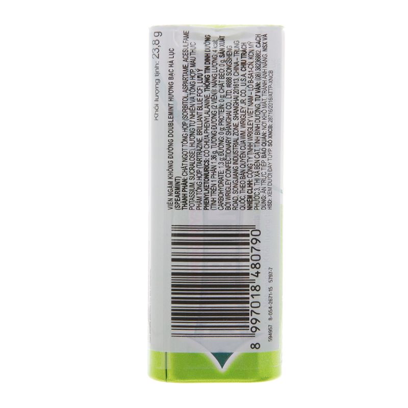  Viên ngậm không đường hương bạc hà lục DoubleMint hộp 23.8g 