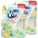  Viên vệ sinh bồn cầu VIM trà xanh và chanh vàng vỉ 55g 