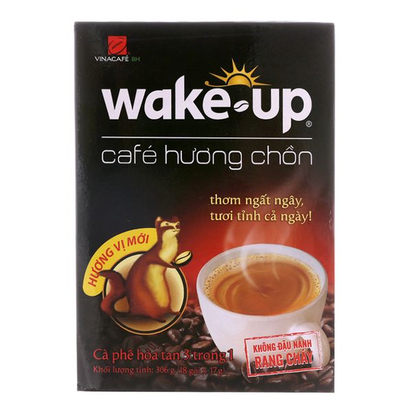  Cà phê hòa tan Wake Up 3 trong 1 hương chồn hộp 306g 