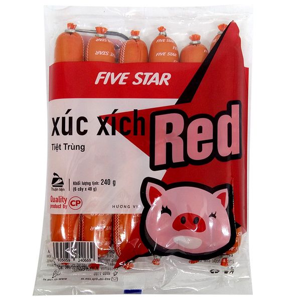  Xúc xích tiệt trùng Five Star Red gói 240g 