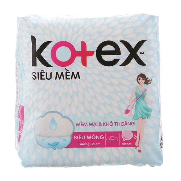  Băng vệ sinh Kotex siêu mềm siêu mỏng cánh gói 8 miếng 