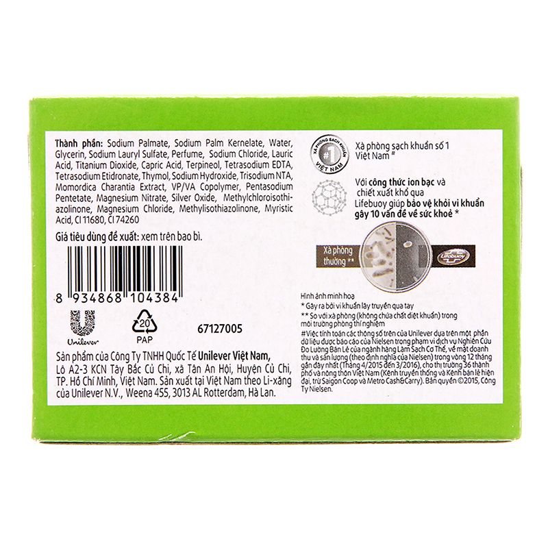  Xà bông cục Lifebuoy diệt khuẩn khổ qua lốc 3 cục x 90g 