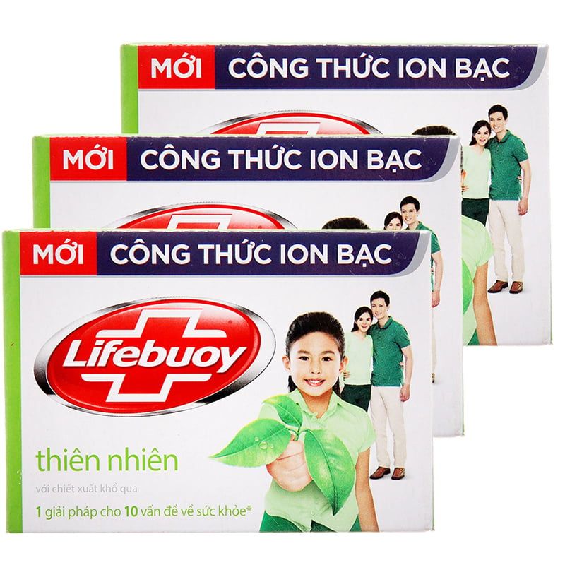  Xà bông cục Lifebuoy diệt khuẩn khổ qua lốc 3 cục x 90g 