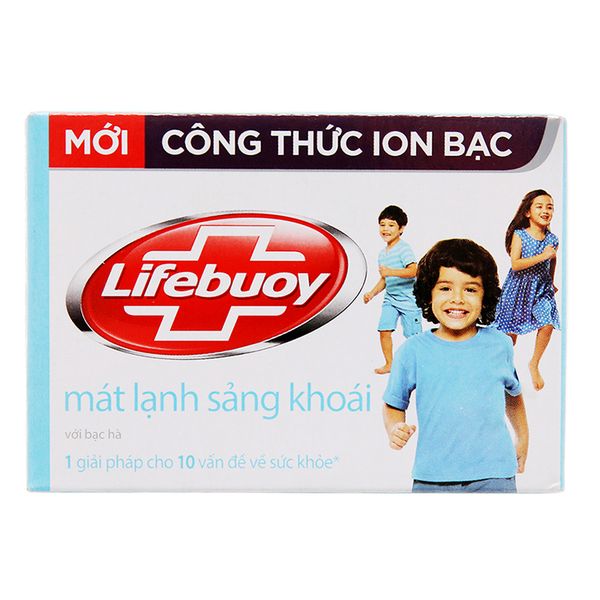  Xà bông cục Lifebuoy mát lạnh tinh chất bạc hà cục 90g 