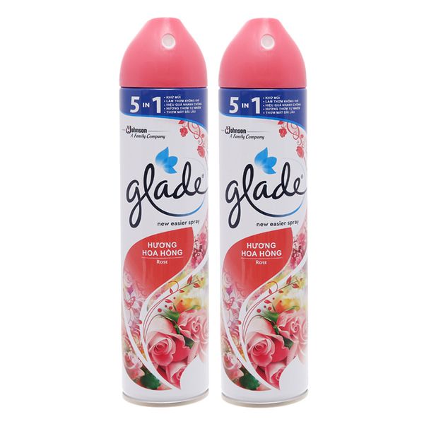  Xịt phòng Glade hương hoa hồng bộ 2 chai x 280ml 