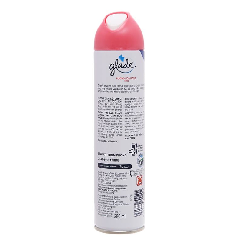  Xịt phòng Glade hương hoa hồng chai 280ml 