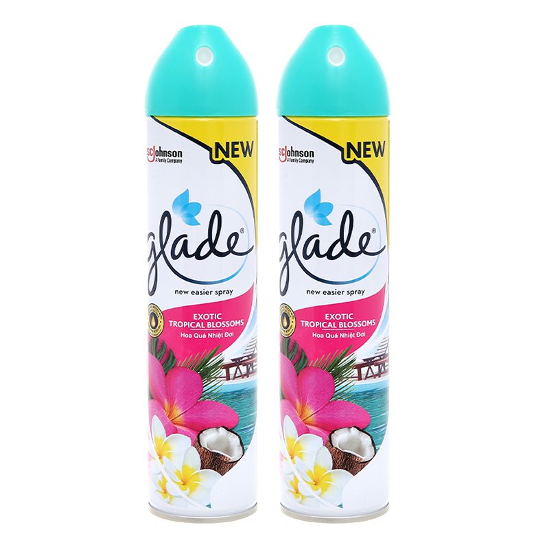  Xịt phòng Glade hương hoa quả nhiệt đới bộ 2 chai x 280ml 
