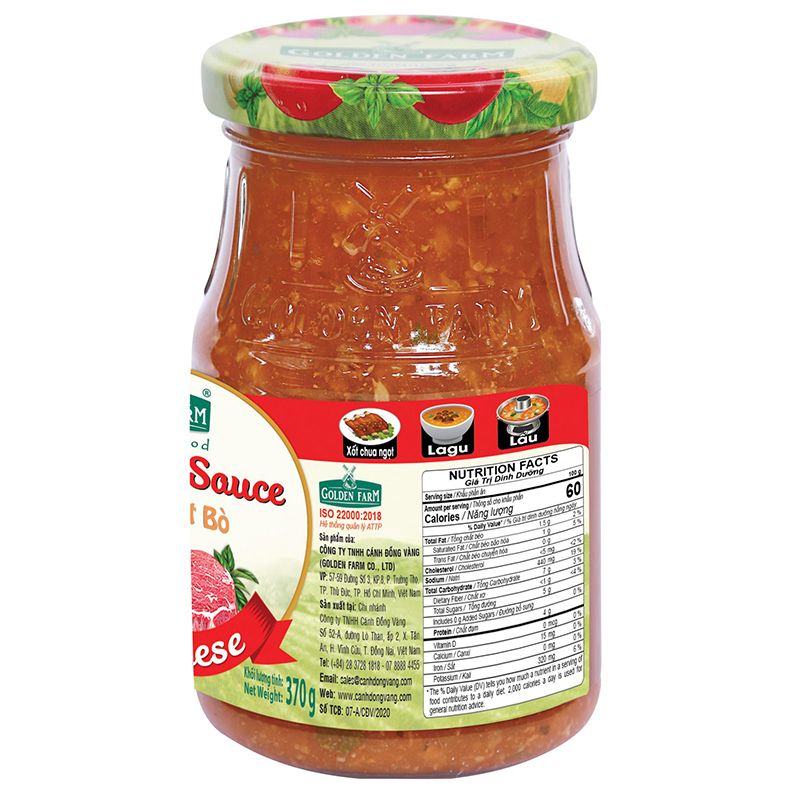  Xốt mì Golden Farm Spaghetti thịt bò hũ 370g 