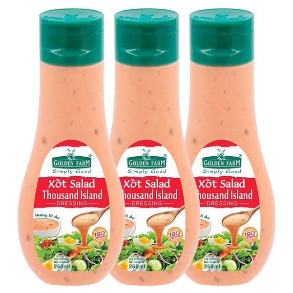  Xốt trộn salad Golden Farm vị dâu bộ 3 chai x 250ml 