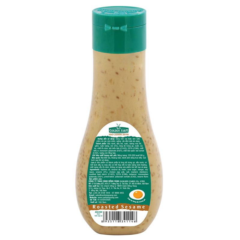  Xốt trộn salad Golden Farm vị mè rang chai 250ml 