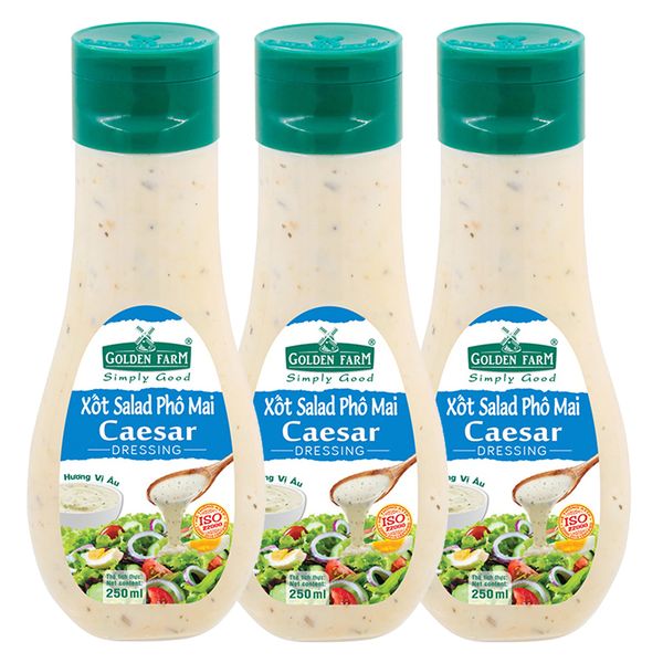  Xốt trộn salad Golden Farm vị phô mai bộ 3 chai x 250ml 