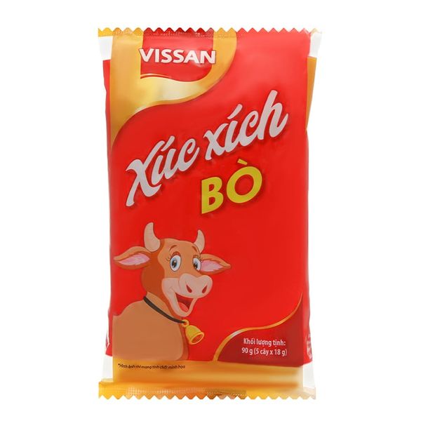  Xúc xích bò Vissan 5 cây x 18g gói 90 g 