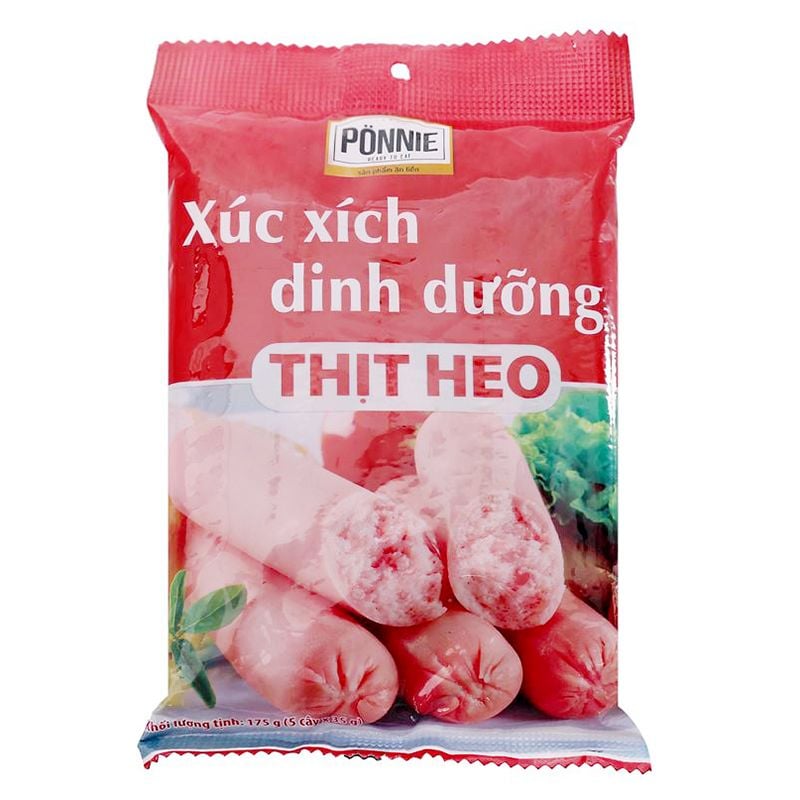  Xúc xích dinh dưỡng thịt heo Ponnie bộ 3 gói x 175g 