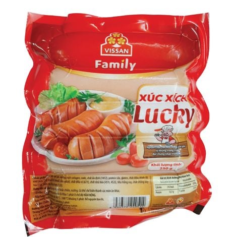  Xúc xích heo lucky vissan 5 cây gói 250g 