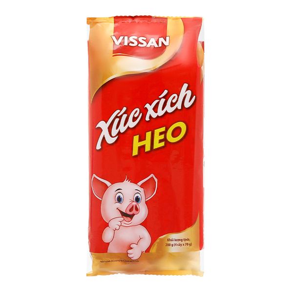  Xúc xích heo tiệt trùng Vissan 4 cây x 70g gói 280g 