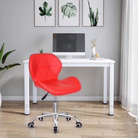 GHẾ EAMES ĐỆM BỌC DA TAM GIÁC CHÂN BÁNH XOAY