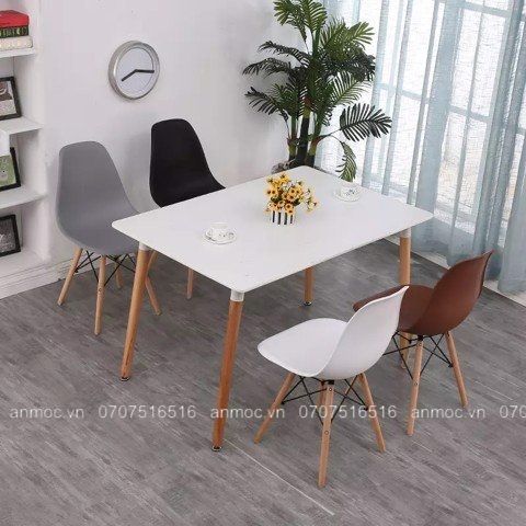 BỘ BÀN EAMES CHỮ NHẬT 4 GHẾ