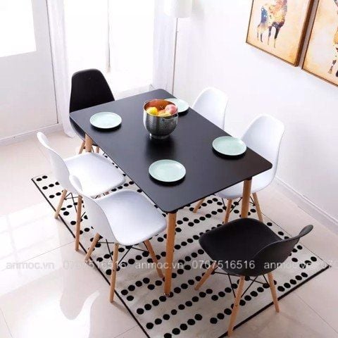 BỘ BÀN EAMES CHỮ NHẬT 6 GHẾ