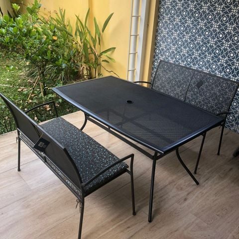  Bàn Lưới Sắt Nhúng Nhựa Ngoài Trời 150x90 