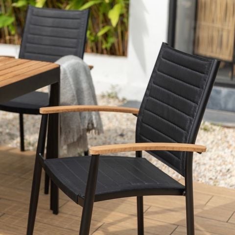  Bàn Chân Nhôm Mặt Gỗ Teak Ngoài Trời 95x95 