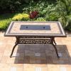 Bàn Chữ Nhật Mặt Đá Nhôm Đúc Ngoài Trời (Có Bếp Than) BV14B