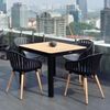 Bàn Chân Nhôm Mặt Gỗ Teak Ngoài Trời 95x95